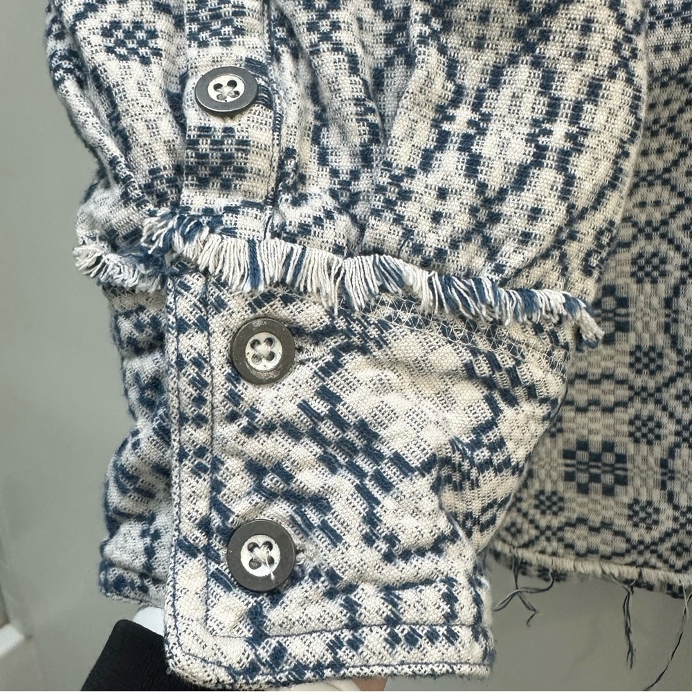 Free People We The Free So Long Summer Boxy Jacquard Button Down Jacket Small - Picture 5 of 8